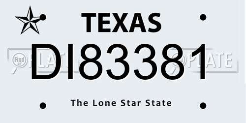 DI83381 Texas License Plate