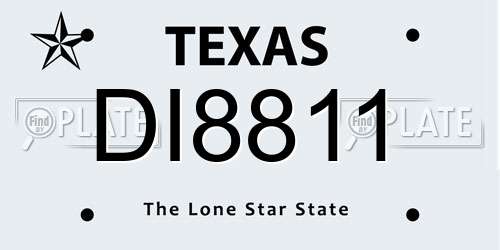 DI8811 Texas License Plate