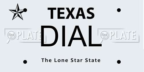 DIAL Texas License Plate