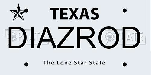DIAZROD Texas License Plate