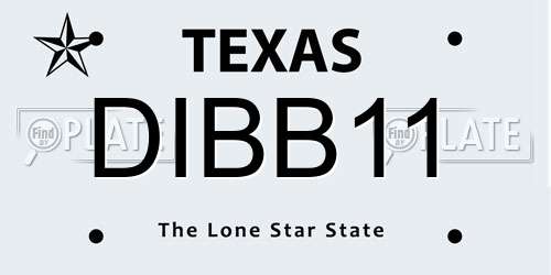 DIBB11 Texas License Plate