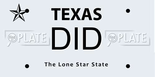 DID Texas License Plate