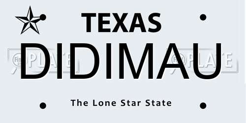 DIDIMAU Texas License Plate