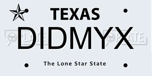 DIDMYX Texas License Plate