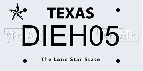 DIEH05 Texas License Plate