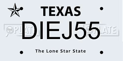 DIEJ55 Texas License Plate
