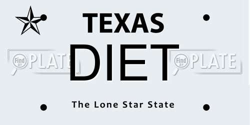 DIET Texas License Plate