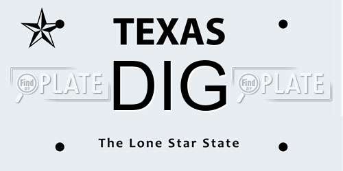 DIG Texas License Plate