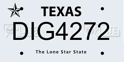 DIG4272 Texas License Plate