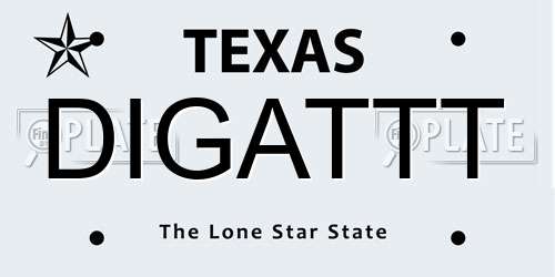 DIGATTT Texas License Plate