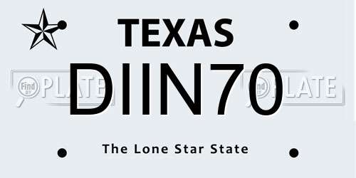 DIIN70 Texas License Plate