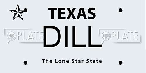 DILL Texas License Plate