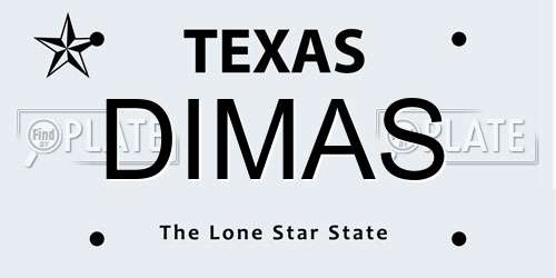 DIMAS Texas License Plate