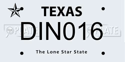 DIN016 Texas License Plate