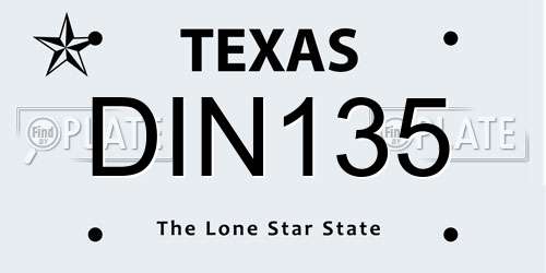 DIN135 Texas License Plate