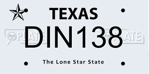DIN138 Texas License Plate