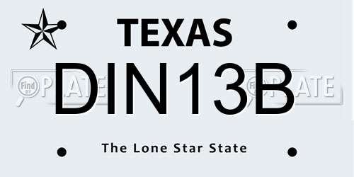DIN13B Texas License Plate