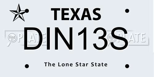 DIN13S Texas License Plate