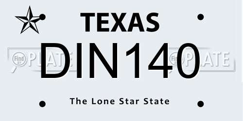 DIN140 Texas License Plate
