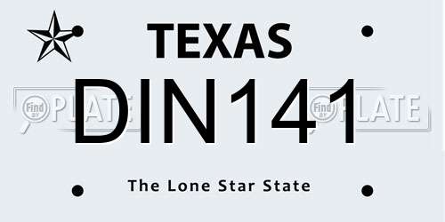 DIN141 Texas License Plate