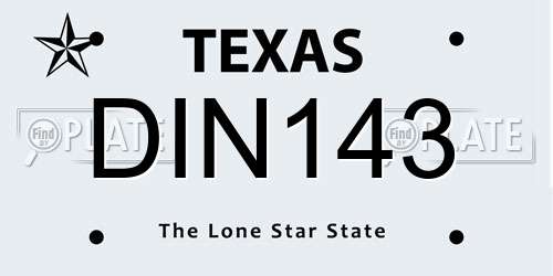 DIN143 Texas License Plate