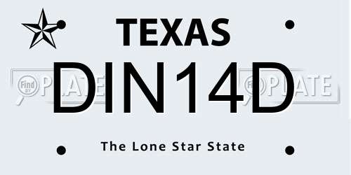 DIN14D Texas License Plate