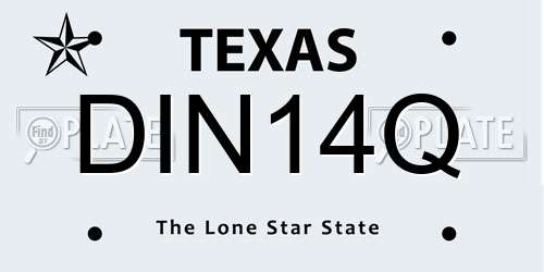 DIN14Q Texas License Plate