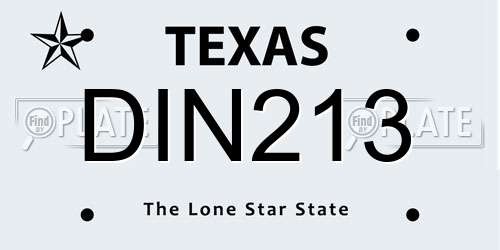 DIN213 Texas License Plate