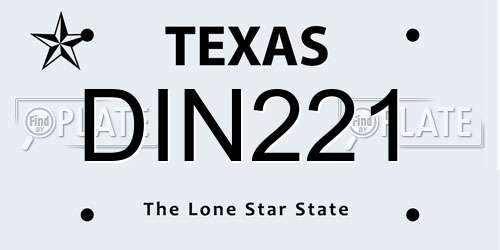 DIN221 Texas License Plate
