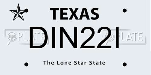 DIN22I Texas License Plate