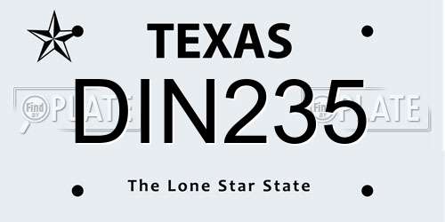 DIN235 Texas License Plate