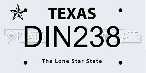 DIN238 Texas License Plate