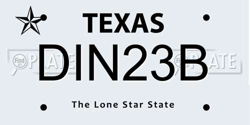 DIN23B Texas License Plate