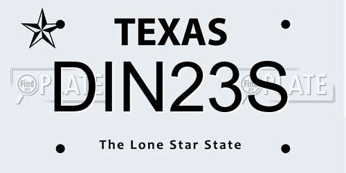 DIN23S Texas License Plate