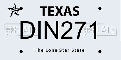 DIN271 Texas License Plate