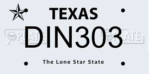 DIN303 Texas License Plate