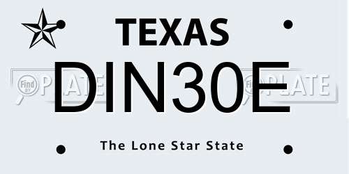 DIN30E Texas License Plate