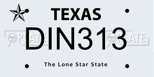 DIN313 Texas License Plate
