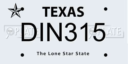 DIN315 Texas License Plate