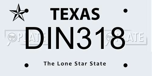 DIN318 Texas License Plate