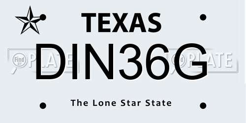 DIN36G Texas License Plate