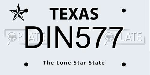 DIN577 Texas License Plate