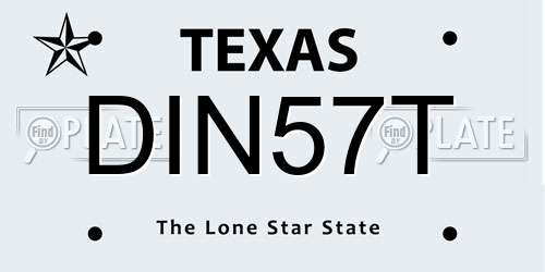 DIN57T Texas License Plate