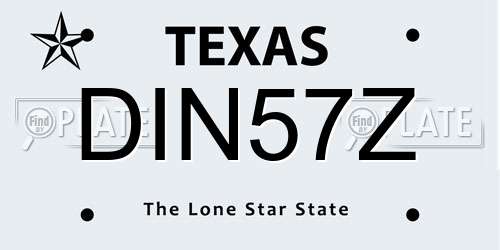 DIN57Z Texas License Plate