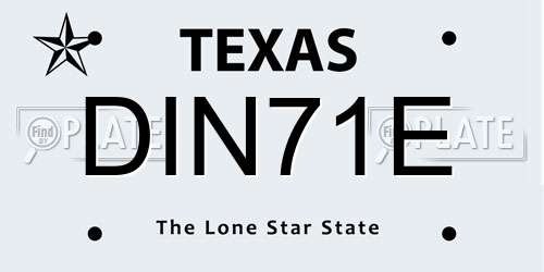 DIN71E Texas License Plate