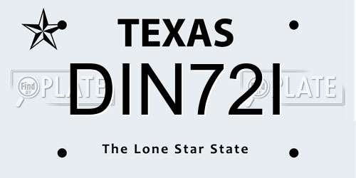 DIN72I Texas License Plate