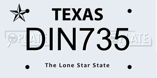 DIN735 Texas License Plate