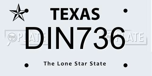 DIN736 Texas License Plate