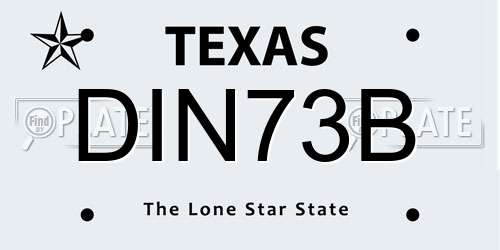 DIN73B Texas License Plate