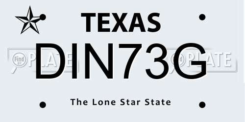 DIN73G Texas License Plate